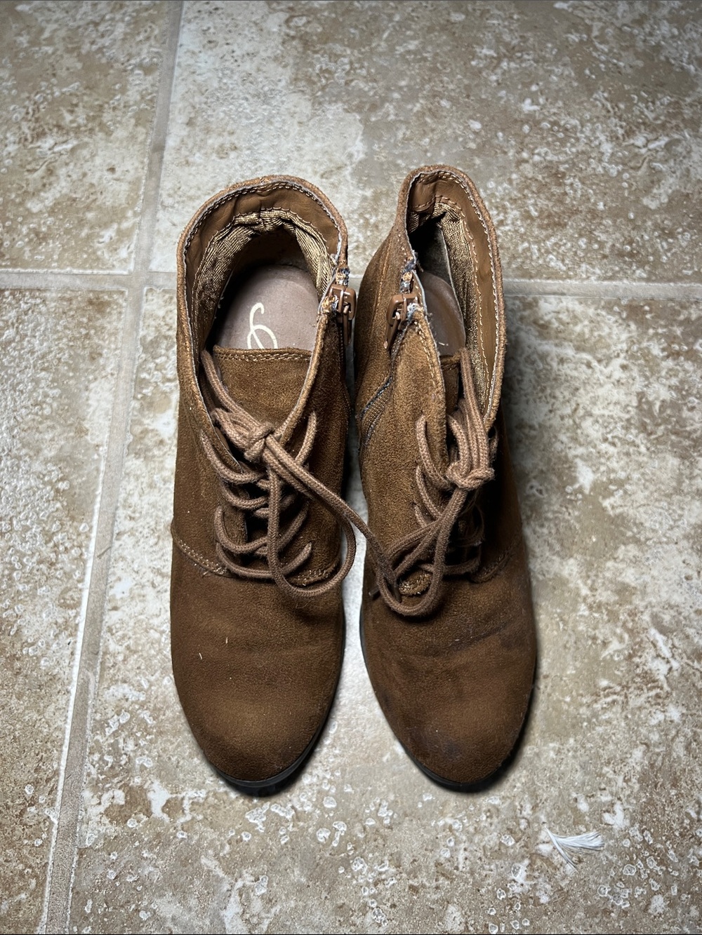 American Rag Brown Suede Lace-Up Ankle Booties